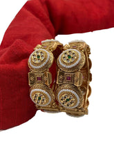 designer and traditional look gold-plated antique Kundan Kada Bangles